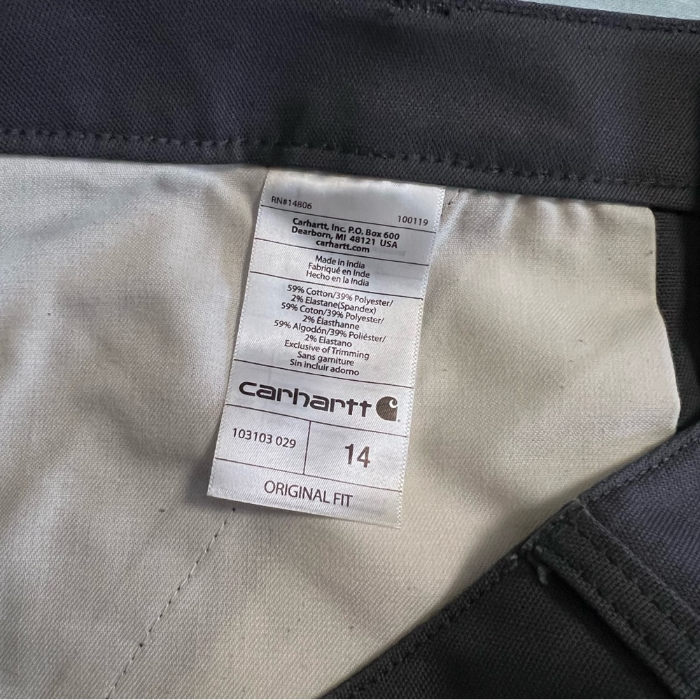 Carhartt Women’s Dark Gray Flat Front Shorts Size 14 - Picture 7 of 9